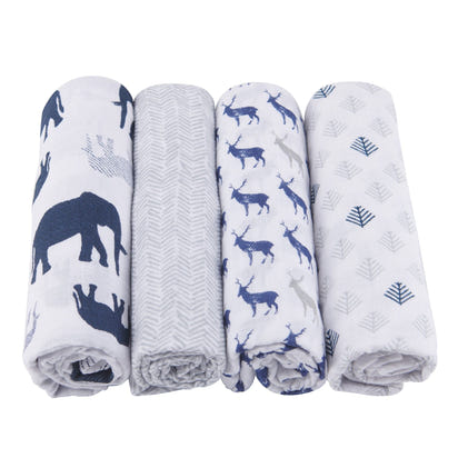 In the Wild Cotton Muslin Swaddle 4PK - The Little Big Store