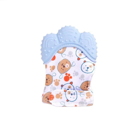 Keep Teething Troubles at Bay with our Heart & Star Print Silicone Teether Mitten! 🌟👶🦷 - The Little Big Store
