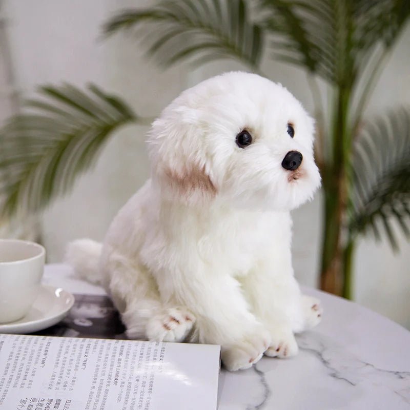 Lifelike Maltese Marvel: Adorable Plush Perfection! 🐾🧸