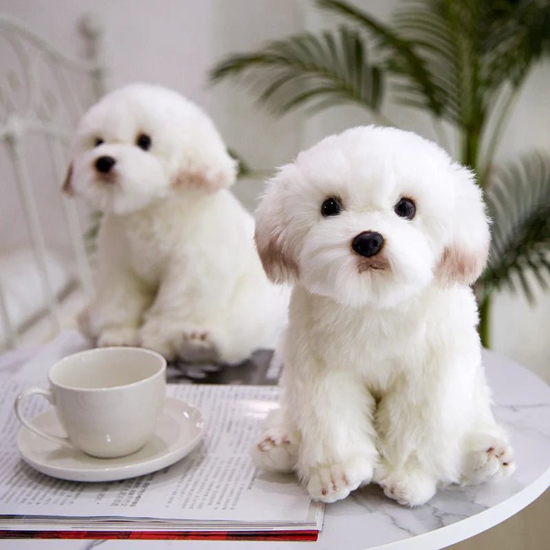 Lifelike Maltese Marvel: Adorable Plush Perfection! 🐾🧸 - The Little Big Store