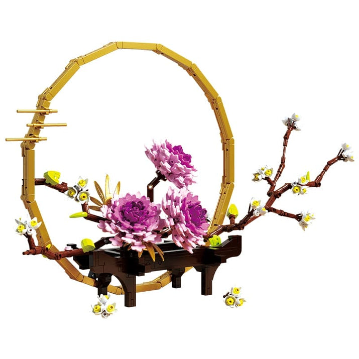 Lunar Blooms: Full Moon Flowers Building Bricks Toy - The Little Big Store