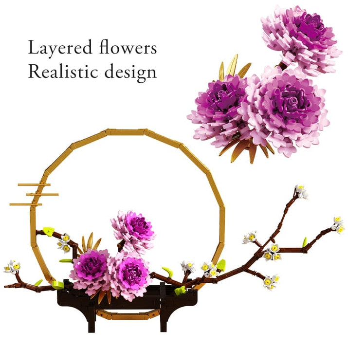 Lunar Blooms: Full Moon Flowers Building Bricks Toy - The Little Big Store