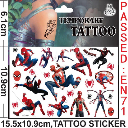 🕷️💥 Marvel Avengers Spiderman Tattoo Stickers: Unleash Your Inner Hero! 💪🎉 - The Little Big Store