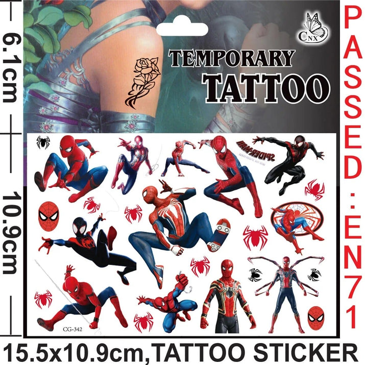🕷️💥 Marvel Avengers Spiderman Tattoo Stickers: Unleash Your Inner Hero! 💪🎉 - The Little Big Store