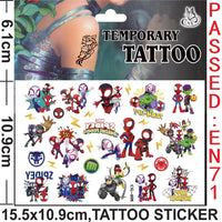 🕷️💥 Marvel Avengers Spiderman Tattoo Stickers: Unleash Your Inner Hero! 💪🎉 - The Little Big Store