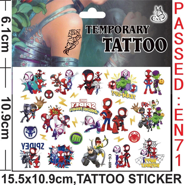 🕷️💥 Marvel Avengers Spiderman Tattoo Stickers: Unleash Your Inner Hero! 💪🎉 - The Little Big Store