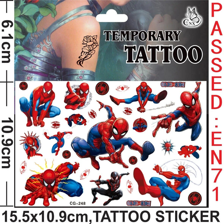 🕷️💥 Marvel Avengers Spiderman Tattoo Stickers: Unleash Your Inner Hero! 💪🎉 - The Little Big Store