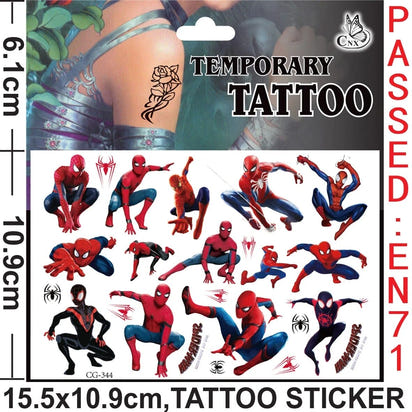 🕷️💥 Marvel Avengers Spiderman Tattoo Stickers: Unleash Your Inner Hero! 💪🎉 - The Little Big Store