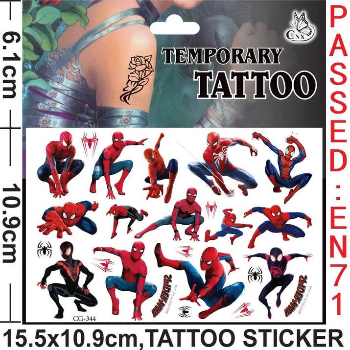 🕷️💥 Marvel Avengers Spiderman Tattoo Stickers: Unleash Your Inner Hero! 💪🎉 - The Little Big Store