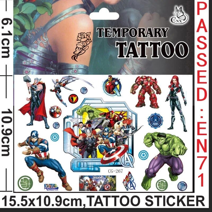 🕷️💥 Marvel Avengers Spiderman Tattoo Stickers: Unleash Your Inner Hero! 💪🎉 - The Little Big Store