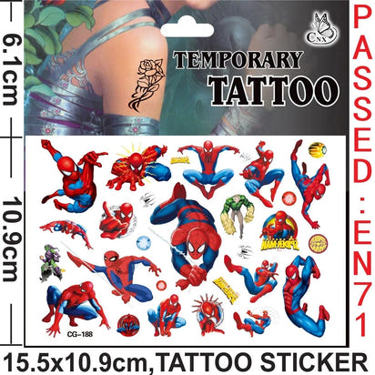 🕷️💥 Marvel Avengers Spiderman Tattoo Stickers: Unleash Your Inner Hero! 💪🎉 - The Little Big Store
