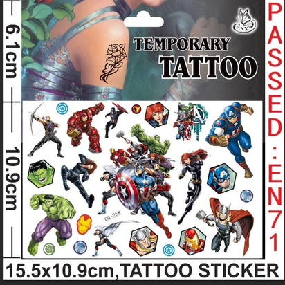🕷️💥 Marvel Avengers Spiderman Tattoo Stickers: Unleash Your Inner Hero! 💪🎉 - The Little Big Store