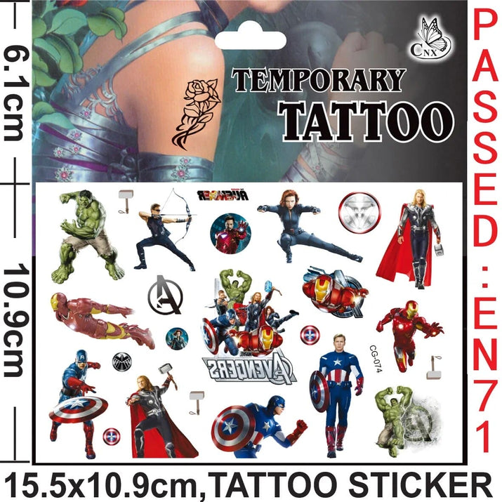🕷️💥 Marvel Avengers Spiderman Tattoo Stickers: Unleash Your Inner Hero! 💪🎉 - The Little Big Store