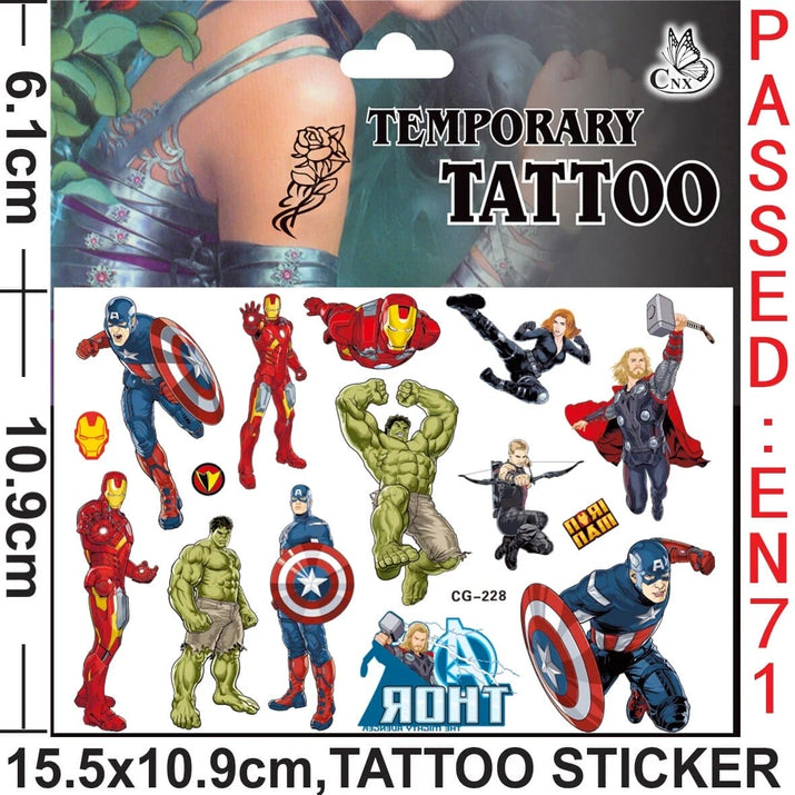 🕷️💥 Marvel Avengers Spiderman Tattoo Stickers: Unleash Your Inner Hero! 💪🎉 - The Little Big Store