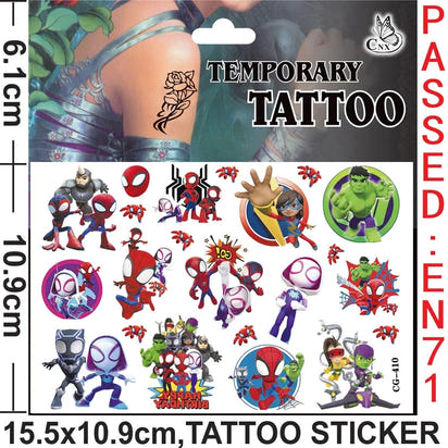 🕷️💥 Marvel Avengers Spiderman Tattoo Stickers: Unleash Your Inner Hero! 💪🎉 - The Little Big Store