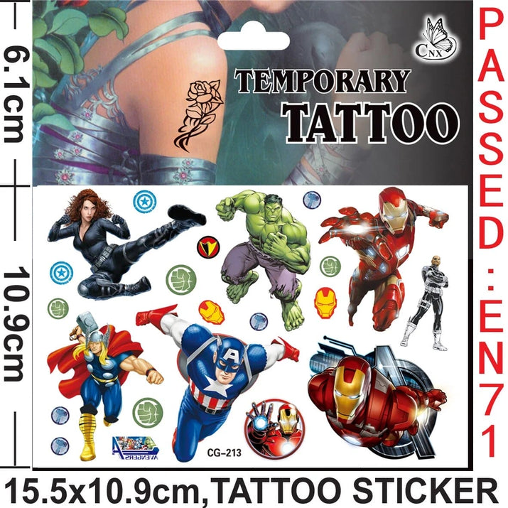 🕷️💥 Marvel Avengers Spiderman Tattoo Stickers: Unleash Your Inner Hero! 💪🎉 - The Little Big Store