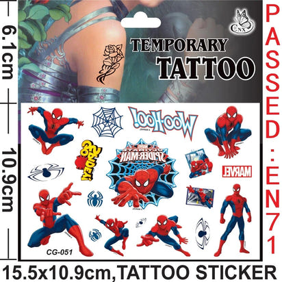 🕷️💥 Marvel Avengers Spiderman Tattoo Stickers: Unleash Your Inner Hero! 💪🎉 - The Little Big Store