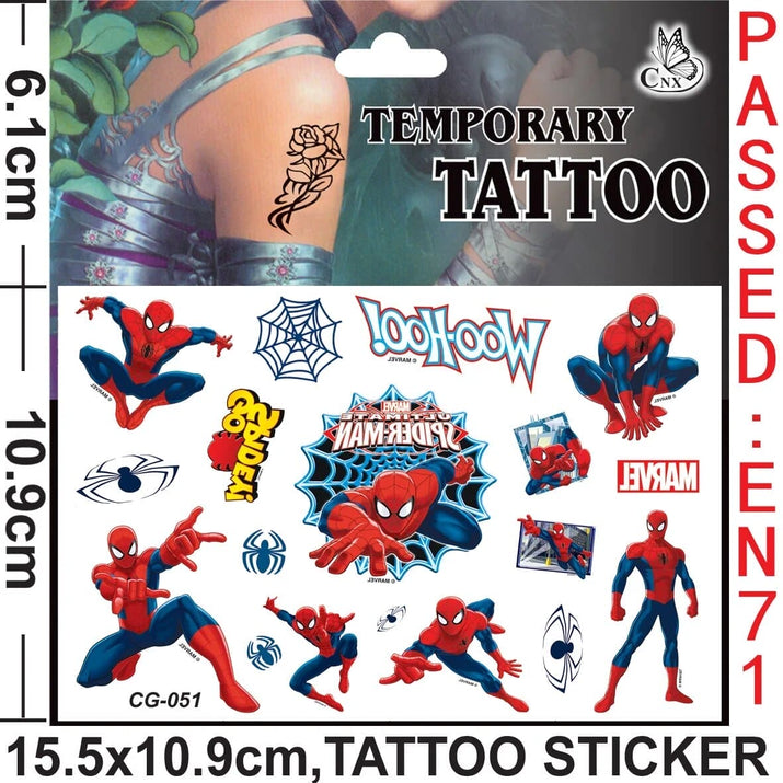 🕷️💥 Marvel Avengers Spiderman Tattoo Stickers: Unleash Your Inner Hero! 💪🎉 - The Little Big Store