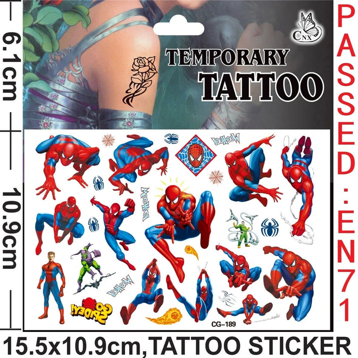 🕷️💥 Marvel Avengers Spiderman Tattoo Stickers: Unleash Your Inner Hero! 💪🎉 - The Little Big Store