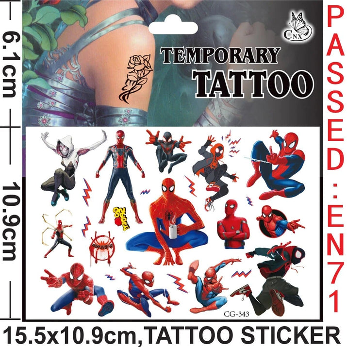 🕷️💥 Marvel Avengers Spiderman Tattoo Stickers: Unleash Your Inner Hero! 💪🎉 - The Little Big Store
