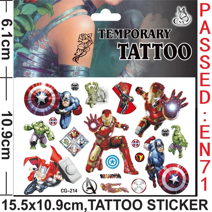 🕷️💥 Marvel Avengers Spiderman Tattoo Stickers: Unleash Your Inner Hero! 💪🎉 - The Little Big Store