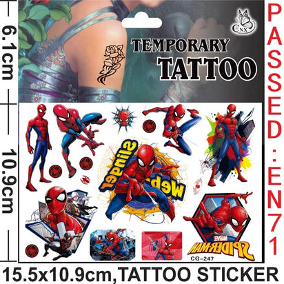 🕷️💥 Marvel Avengers Spiderman Tattoo Stickers: Unleash Your Inner Hero! 💪🎉 - The Little Big Store