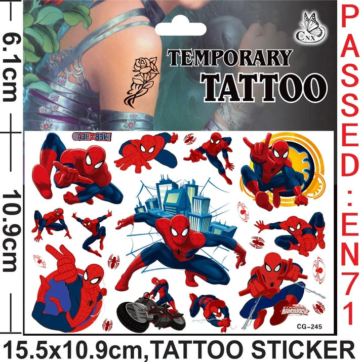 🕷️💥 Marvel Avengers Spiderman Tattoo Stickers: Unleash Your Inner Hero! 💪🎉 - The Little Big Store