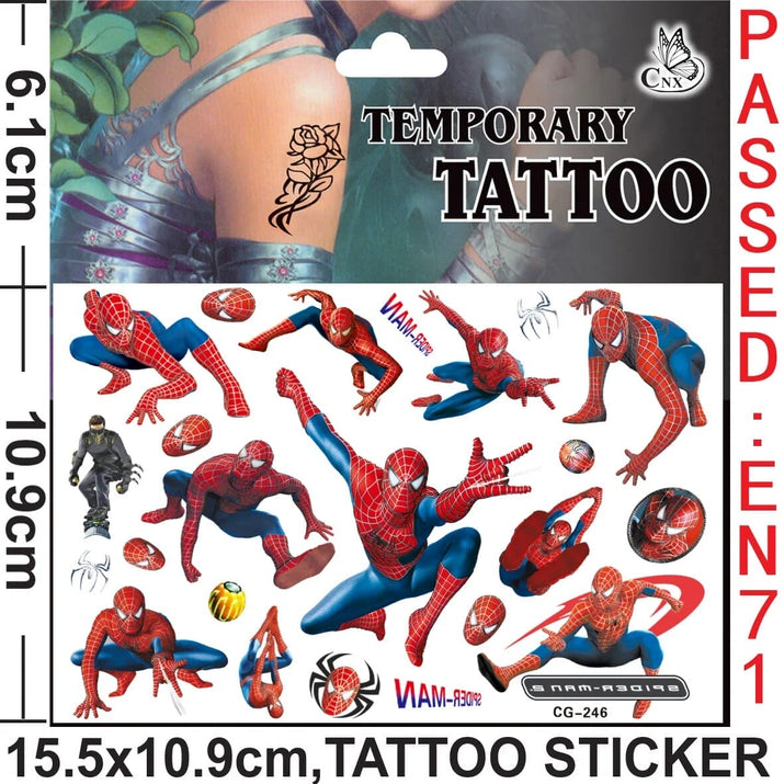 🕷️💥 Marvel Avengers Spiderman Tattoo Stickers: Unleash Your Inner Hero! 💪🎉 - The Little Big Store