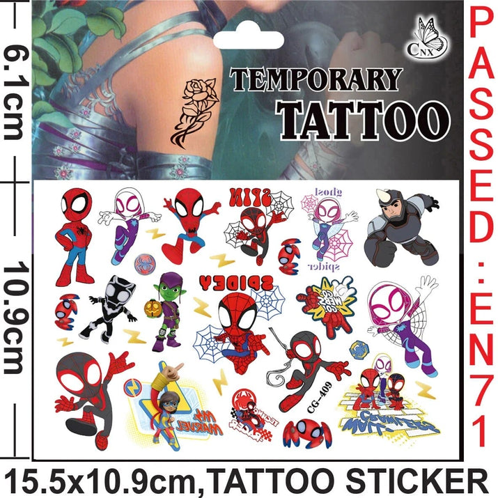 🕷️💥 Marvel Avengers Spiderman Tattoo Stickers: Unleash Your Inner Hero! 💪🎉 - The Little Big Store
