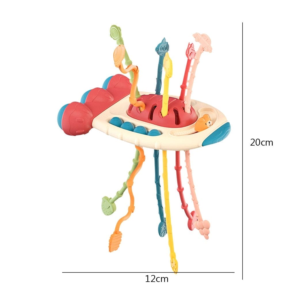 Octo-Sensory Marvel: Baby Montessori Pull String Octopus Toy - The Little Big Store