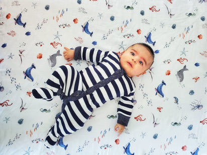 ORGANIC SWADDLE - UNDER THE SEA - The Little Big Store