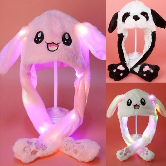 Plush Hat with Movable Ears and LED Light - Funny Soft Toy - The Little Big Store