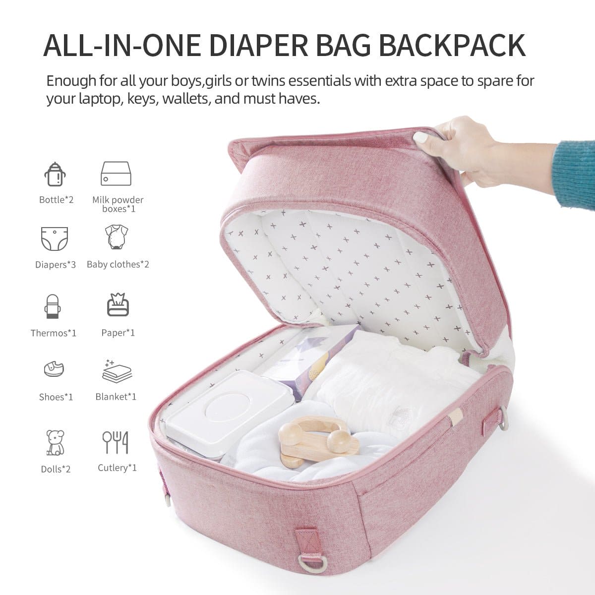 Portable Baby Diaper Bag Backpack with Changing Pad - The Little Big Store