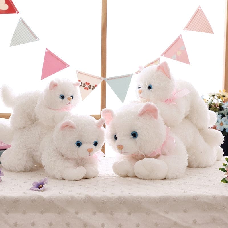 Purr-fect Companionship: New Cute Plush Cat – White & Black Soft Stuffed Toy for Kids, a Cuddly Gift for Boys and Girls! 🐾🎁 - The Little Big Store