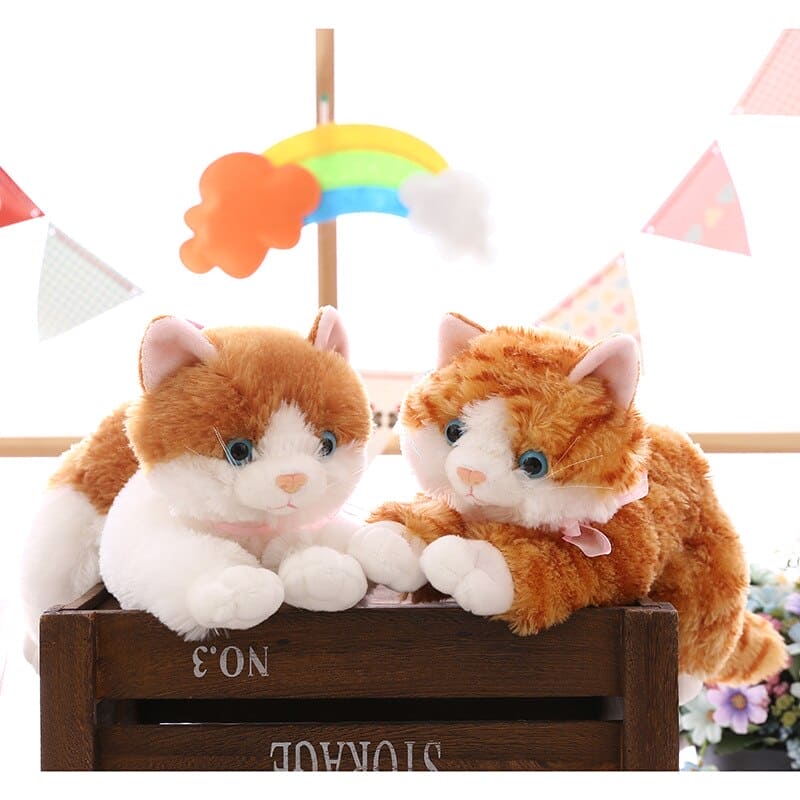 Purr-fect Companionship: New Cute Plush Cat – White & Black Soft Stuffed Toy for Kids, a Cuddly Gift for Boys and Girls! 🐾🎁 - The Little Big Store