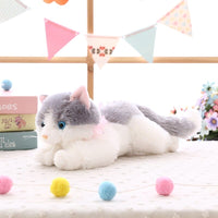 Purr-fect Companionship: New Cute Plush Cat – White & Black Soft Stuffed Toy for Kids, a Cuddly Gift for Boys and Girls! 🐾🎁 - The Little Big Store