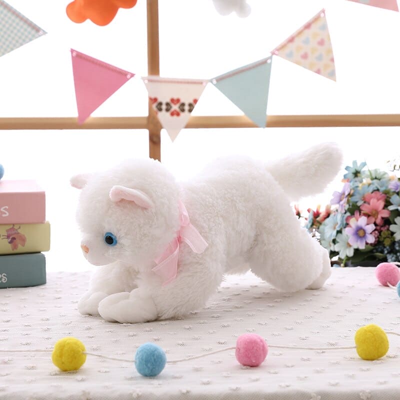 Purr-fect Companionship: New Cute Plush Cat – White & Black Soft Stuffed Toy for Kids, a Cuddly Gift for Boys and Girls! 🐾🎁 - The Little Big Store