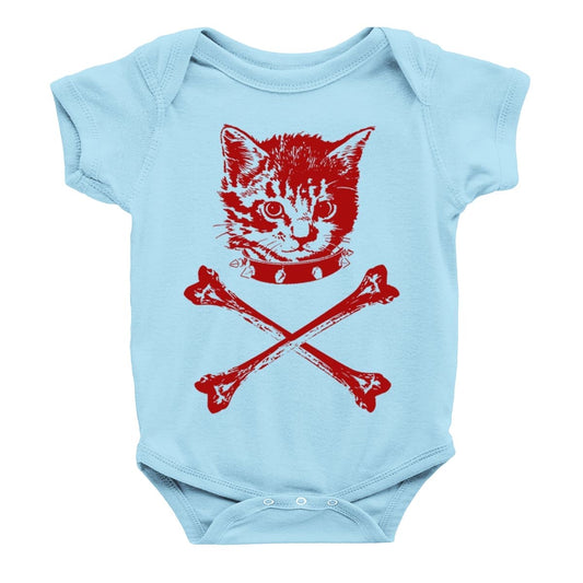 Purr-fectly Adorable: Kitten Crossbones Onesie for Your Little Rebel! - The Little Big Store
