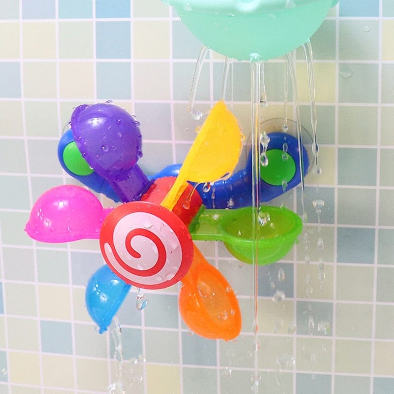 Rainbow Whirl: Baby Bath Colorful Waterwheel Fun Sucker! - The Little Big Store