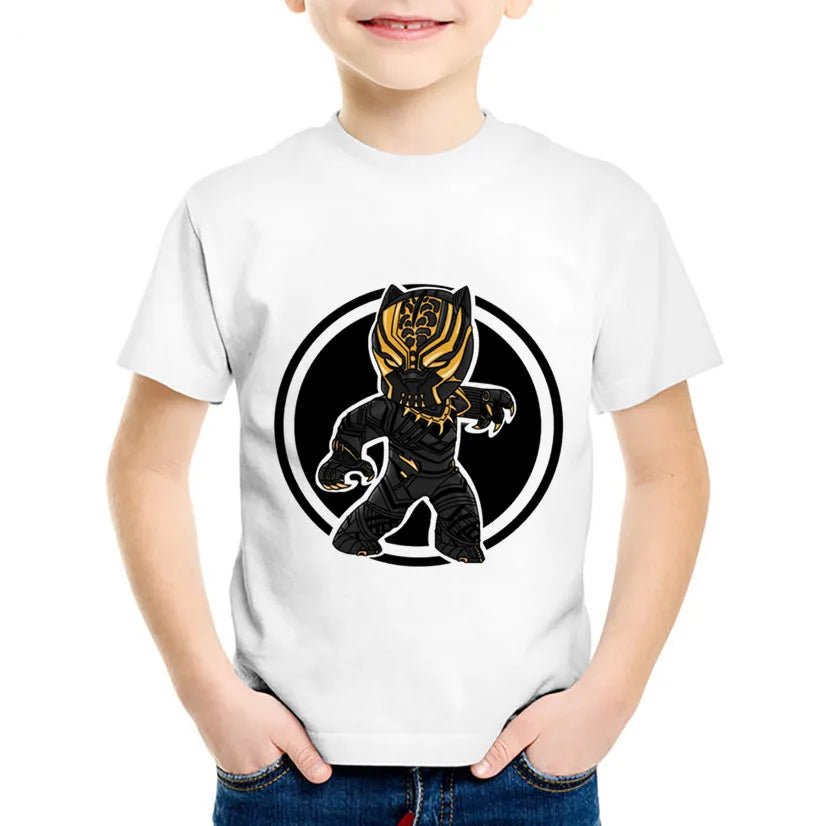 Roar in Style: Children's Fashion Print Black Panther -Shirts - The Little Big Store
