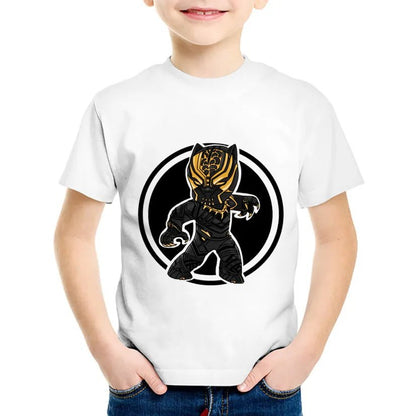 Roar in Style: Children's Fashion Print Black Panther -Shirts - The Little Big Store