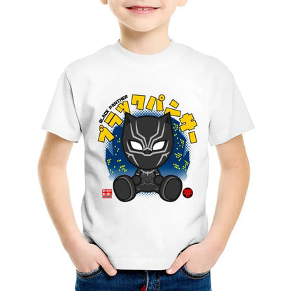 Roar in Style: Children's Fashion Print Black Panther -Shirts - The Little Big Store