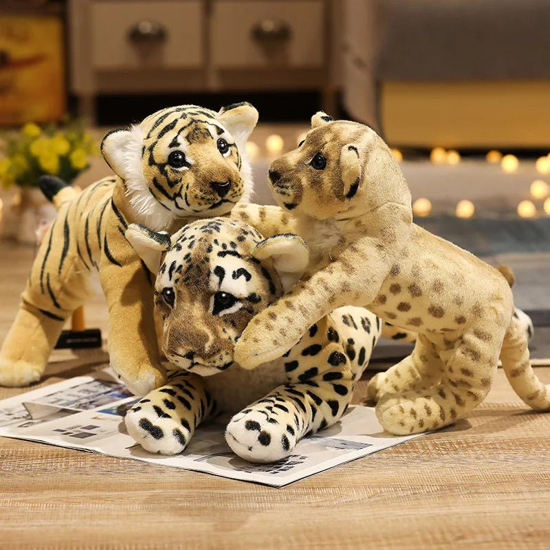 Roaring with Realism: Simulation Lion, Tiger, and Leopard Plush Toys - The Little Big Store