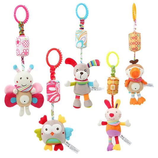 Sensory Delights: Plush Animal Hanging Rattles for Happy Babies! - The Little Big Store