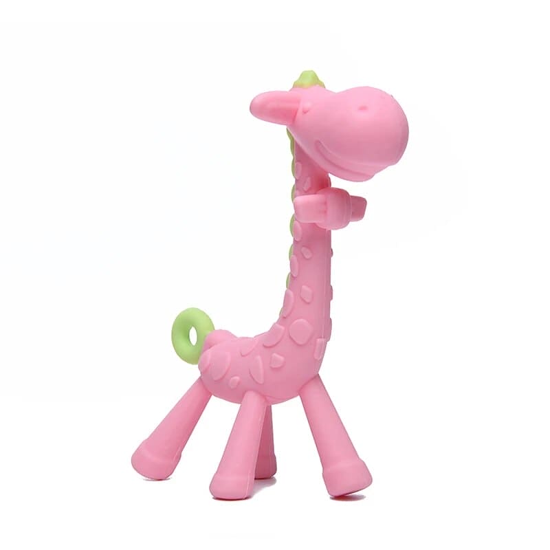 Silicone Giraffe Baby Teether: The Perfect Animal Teething Toy for Newborns - Care, Comfort, and Fun in One! - The Little Big Store