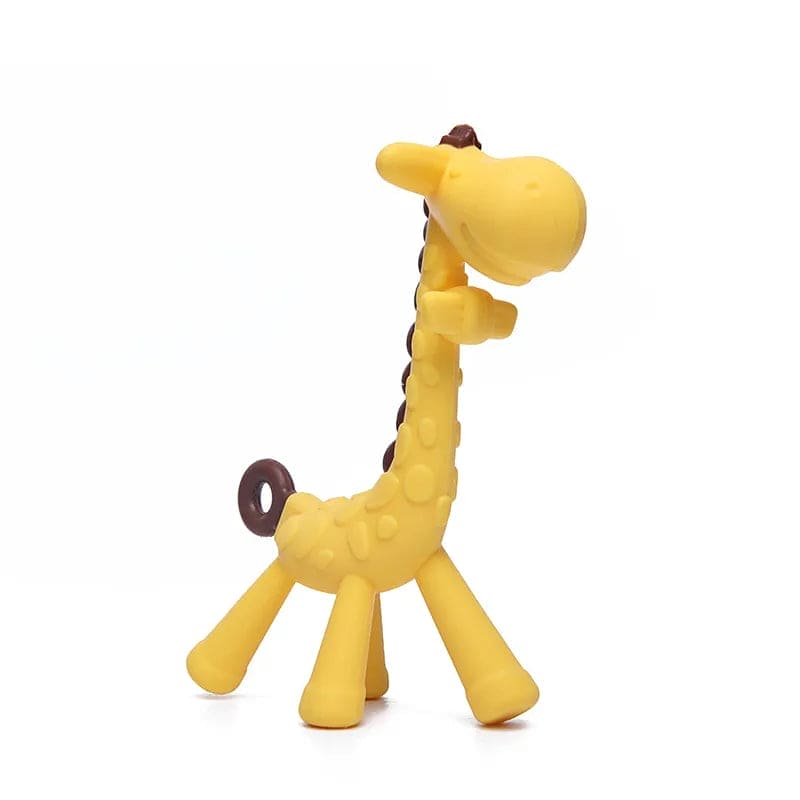 Silicone Giraffe Baby Teether: The Perfect Animal Teething Toy for Newborns - Care, Comfort, and Fun in One! - The Little Big Store