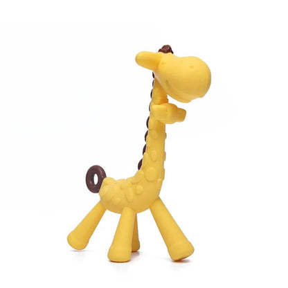 Silicone Giraffe Baby Teether: The Perfect Animal Teething Toy for Newborns - Care, Comfort, and Fun in One! - The Little Big Store