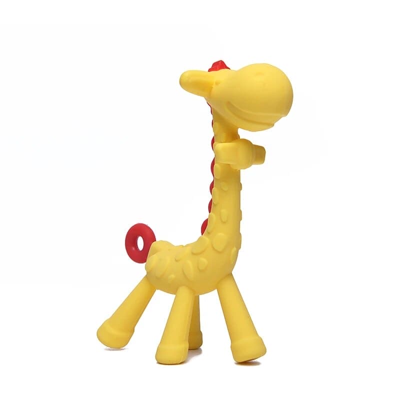 Silicone Giraffe Baby Teether: The Perfect Animal Teething Toy for Newborns - Care, Comfort, and Fun in One! - The Little Big Store