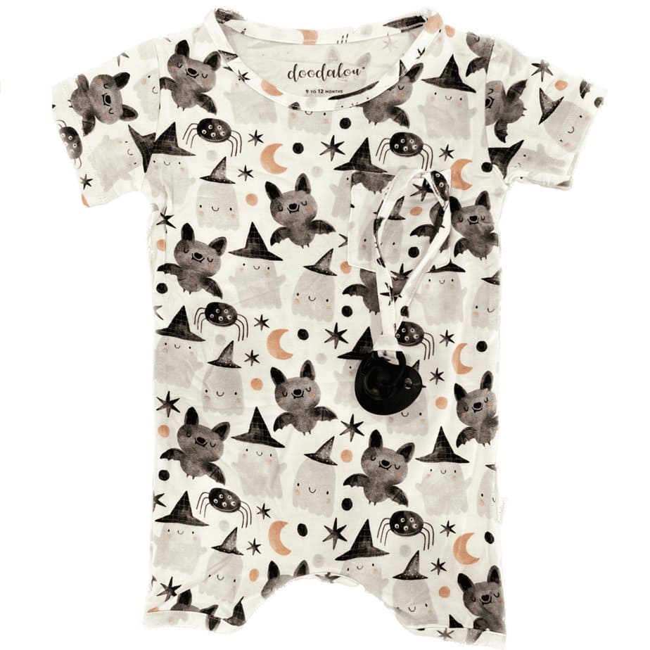 Squad Ghouls Unite: Doodalou Bamboo Baby Romper - Short Sleeve & Shorts Combo for the Trendiest Little Goblins!- The Little Big Store
