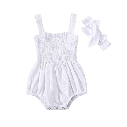Summer Sweetness: Infant Baby Girls' Elastic Jumpsuit Rompers - The Little Big Store